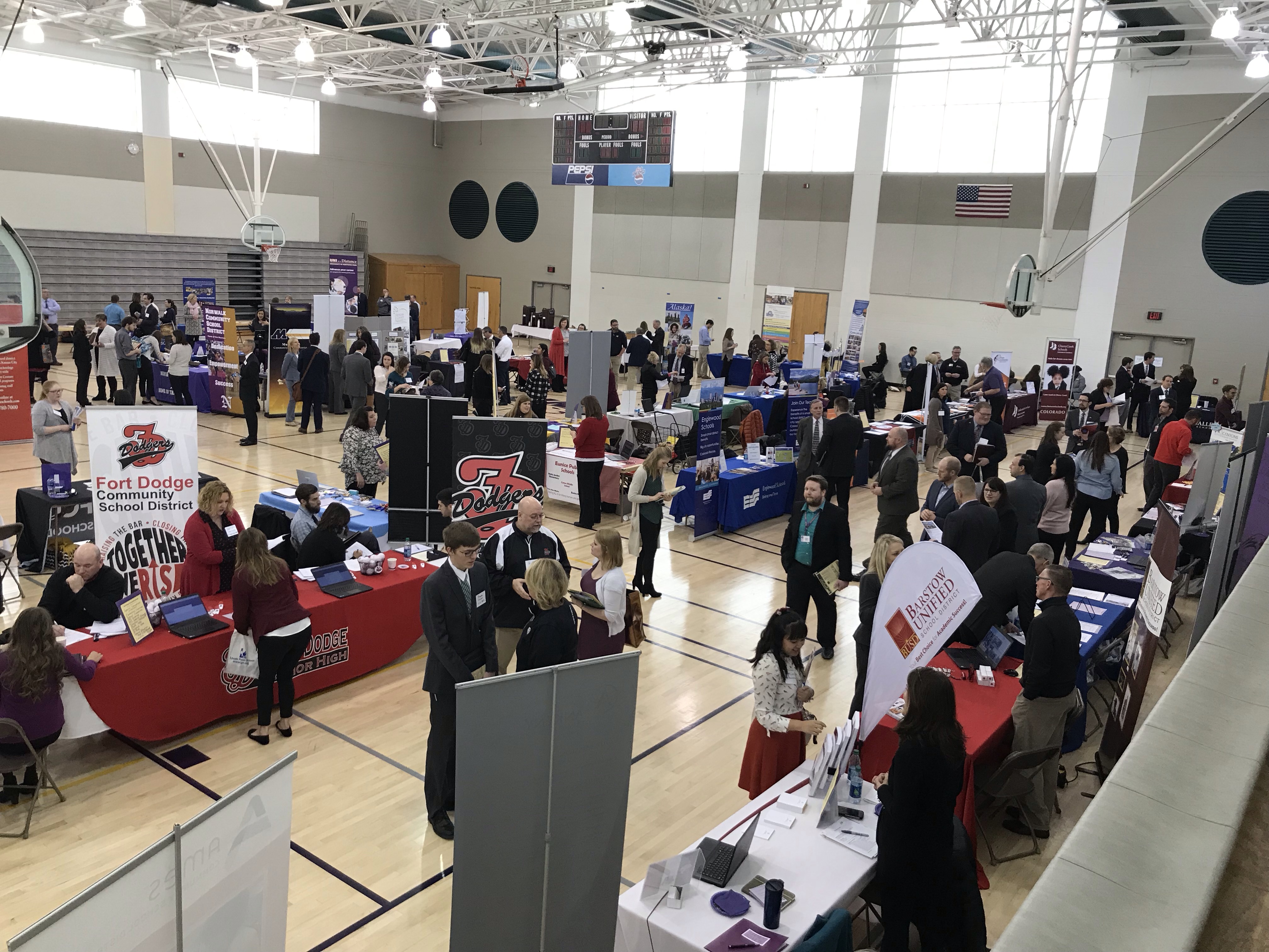 In-person fair with many professionals ready to network and interview 