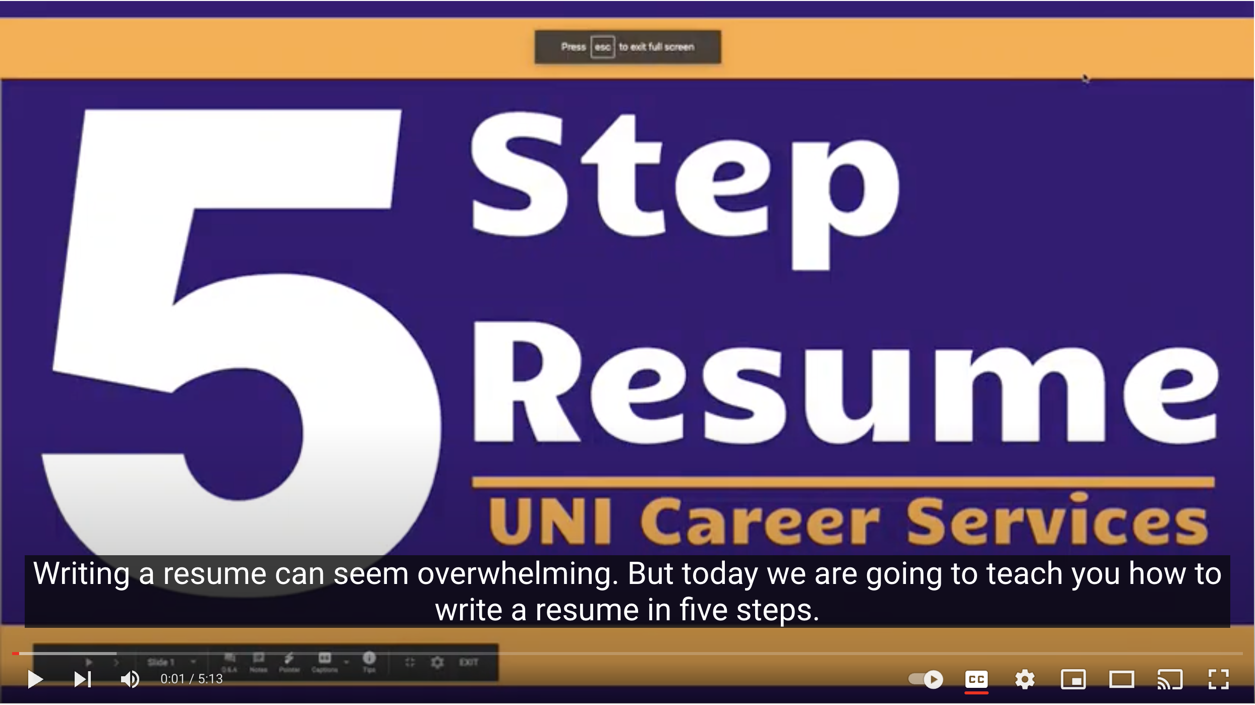 5 Minutes to a Great Resume! video